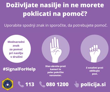 Mednarodni znak za pomoč pri nasilju v družini 